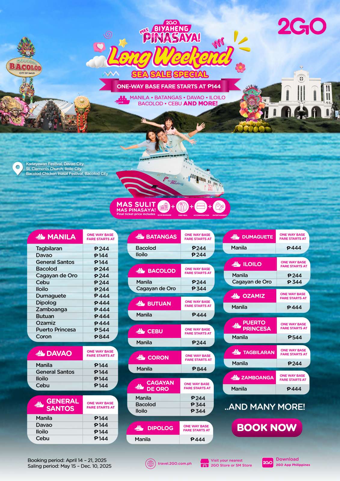 2GO Travel Summer Sea Sale for Philippine destinations for April to June 2025